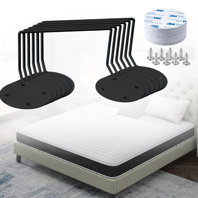 Laowu 6 Pack Mattress Retainer Bar Keep Mattress Stopper from Sliding  Non Slip Mattress Gaskets for Bed Frame  Mattress Slide Stopper  Anti Slip Mattress Gripper  Mattress Brackets to Prevent Sliding - Image 1